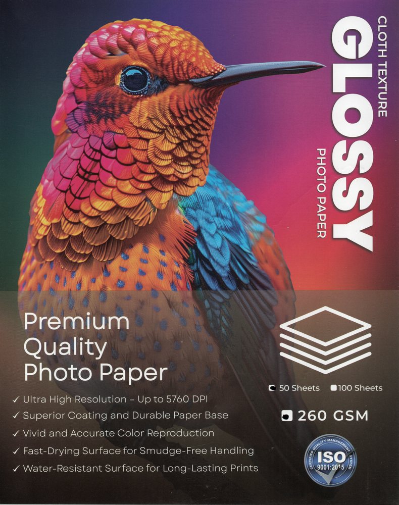 Cloth texture glossy photo paper 260 GSM pack