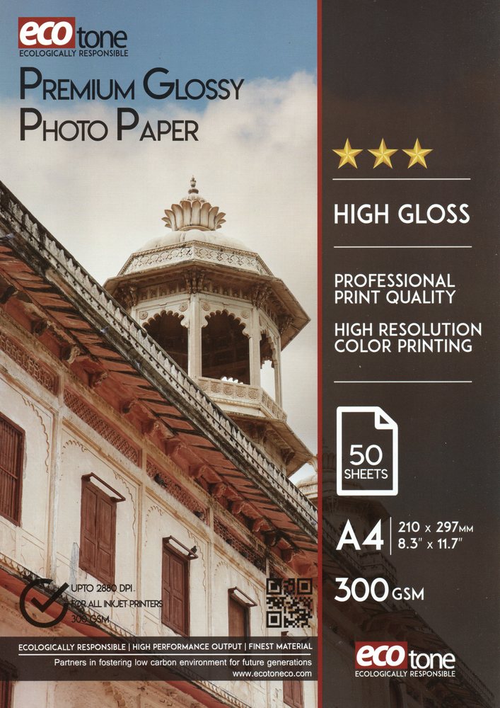 Ecotone Premium Glossy Photo Paper 300 GSM pack