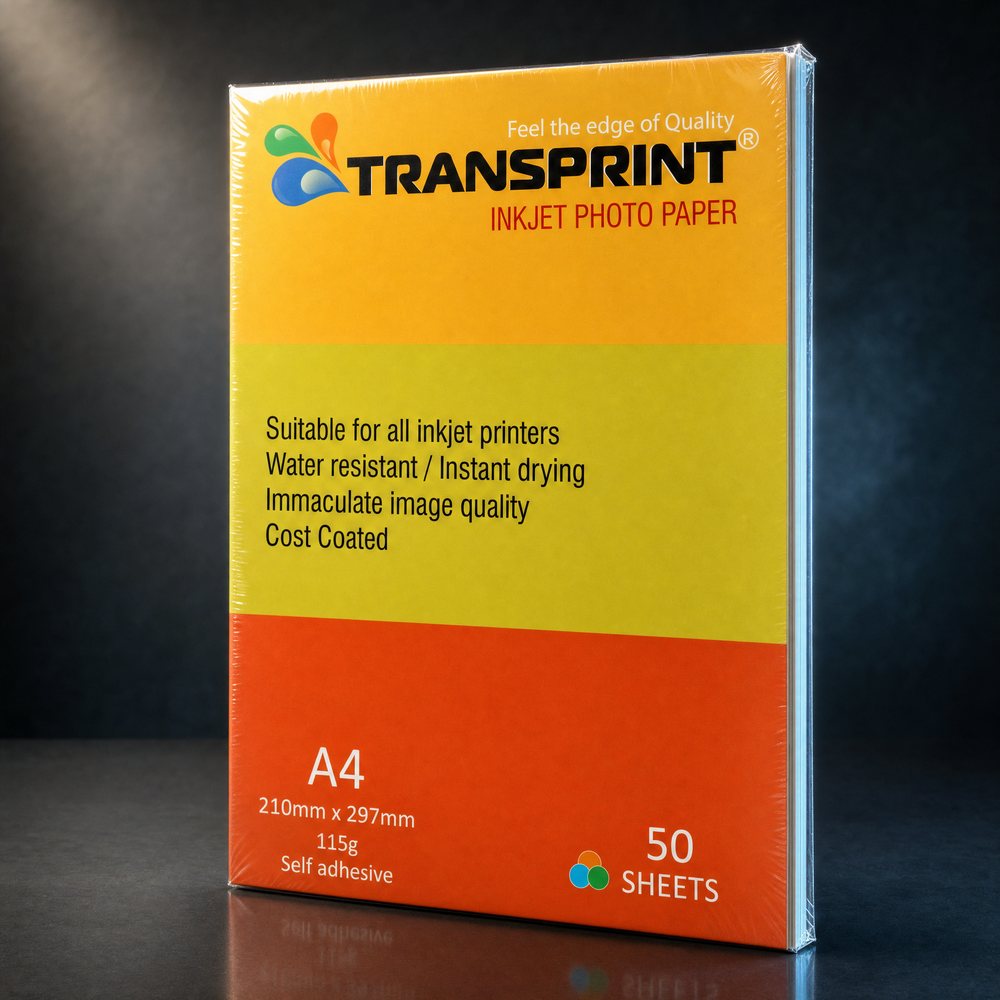 Transprint self-adhesive inkjet photo paper, 115 GSM A4 pack